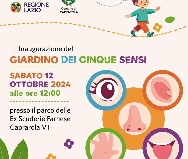 Inaugurazione del Giardino dei Cinque Sensi